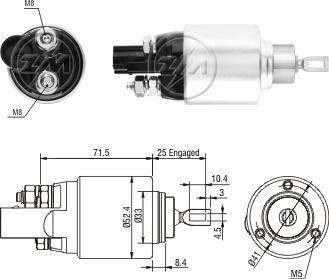 ZM ZM381 - Solenoid Switch, starter car-mod.net