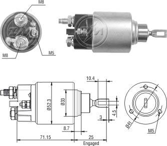 ZM ZM-376 - Solenoid Switch, starter car-mod.net