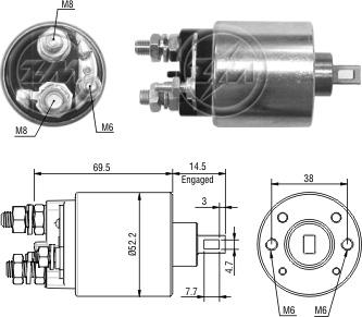 ZM ZM 2-484 - Solenoid Switch, starter car-mod.net