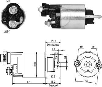 ZM ZM 2-705 - Solenoid Switch, starter car-mod.net