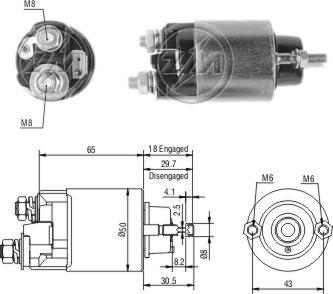 ZM ZM-705 - Solenoid Switch, starter car-mod.net