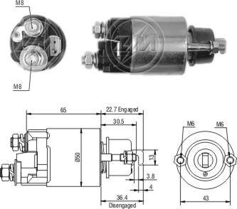 ZM ZM-706 - Solenoid Switch, starter car-mod.net